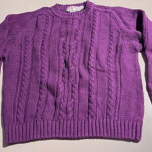 Purple Cable Knit Sweater